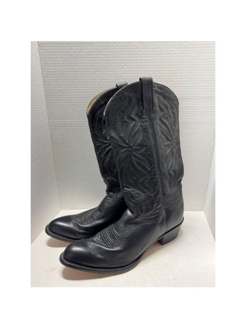 Rancho Boots Extra Fine Collection Black Leather Western Cowboy Boots Mens 13 EE